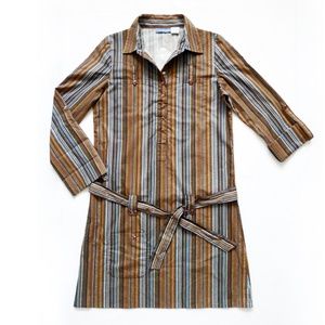 NEW WITH TAG DELIA*S/DELIA'S Striped Tie Waist Shirt Dress With Pockets Sz M